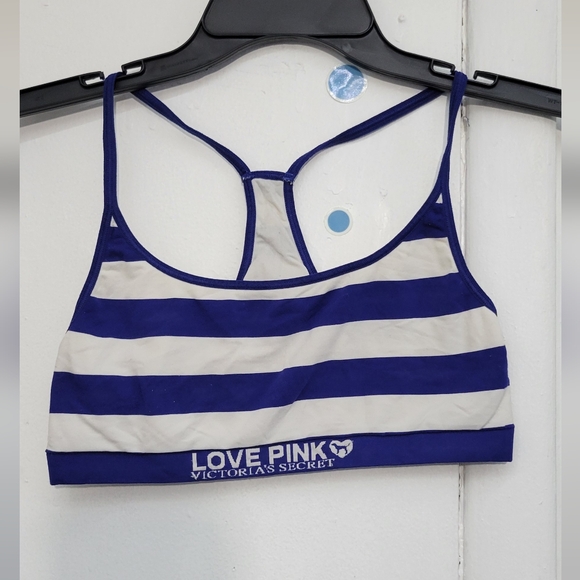 Victoria's Secret Other - Victoria's Secret Blue and White Striped Sports Bra Size Medium